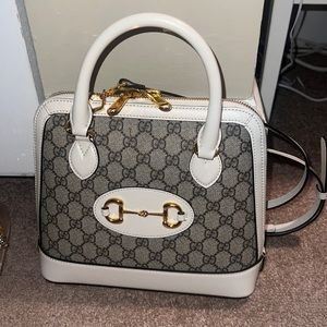 Gucci Horsebit 1955 Top Handle Bag GG Coated Canvas Small  LIKE NEW